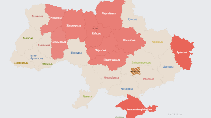 В Киеве и ряде областей объявляли воздушную тревогу  