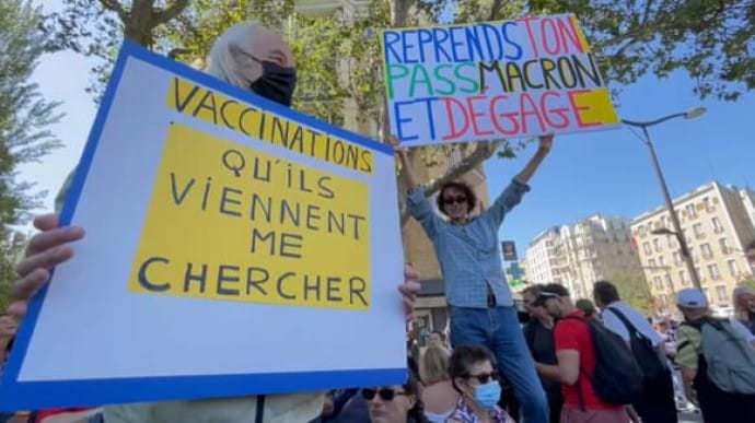 Во Франции в пятый раз проходят многотысячные протесты против паспортов здоровья