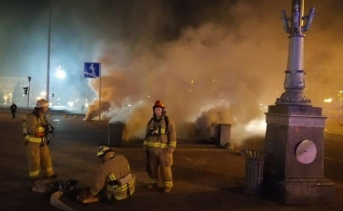 Пожар на Крещатике: Без электричества были Нацбанк, Украинский дом и ТРЦ 