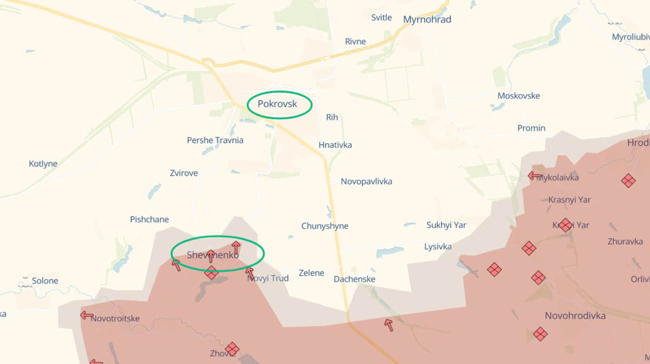 Russia advancing towards Pokrovsk, likely having captured village of Shevchenko – UK intelligence, map