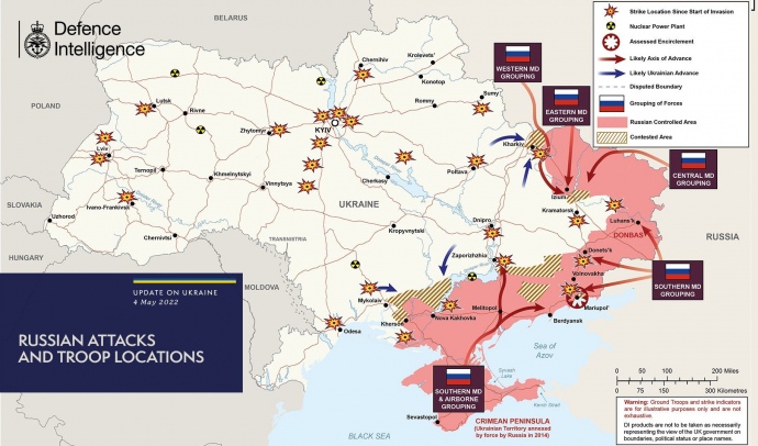 Боевые действия в Украине по состоянию на 04.05.2022