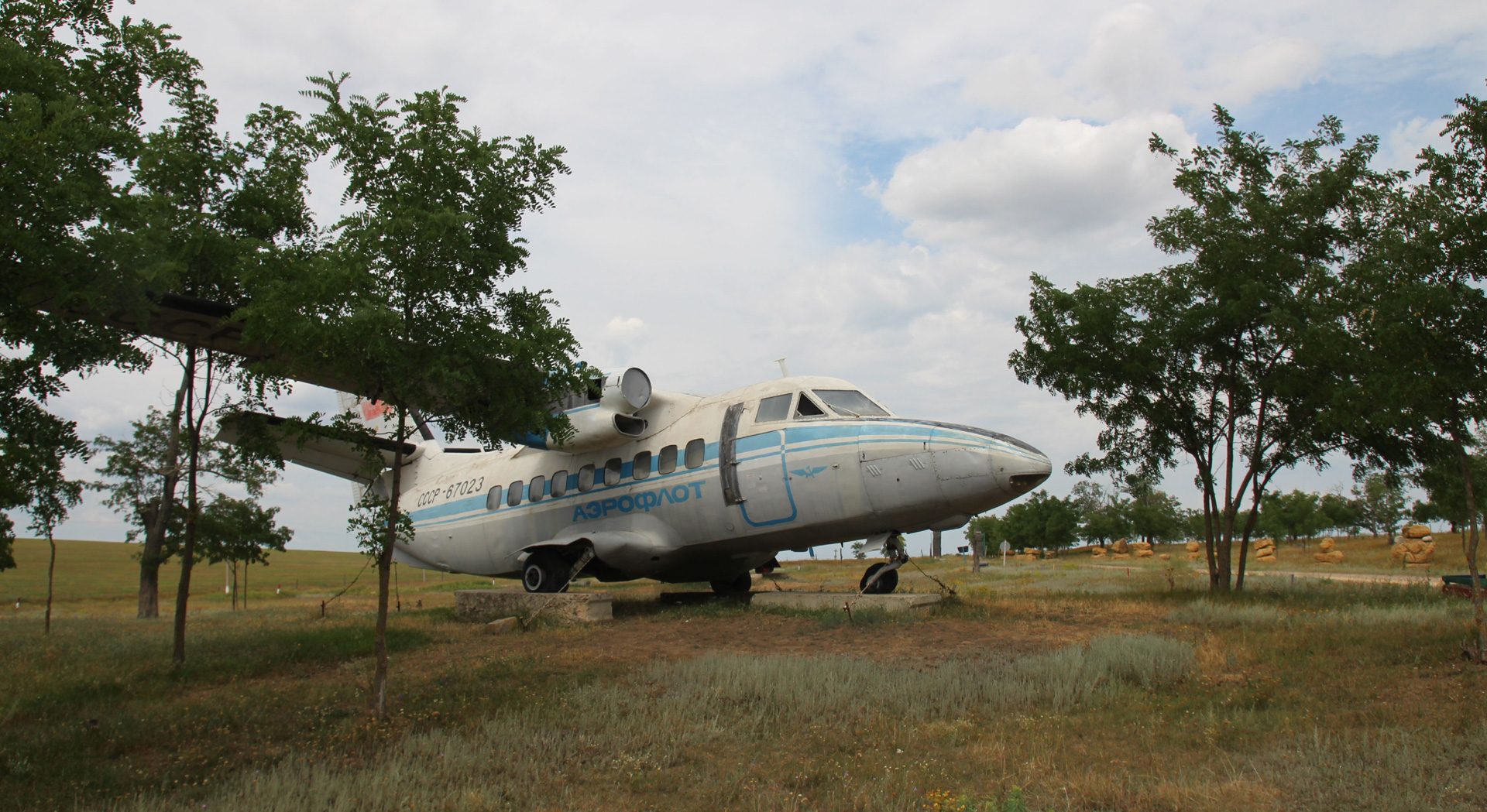 Александр Палариев покупает и ставит в степи советские самолеты.
