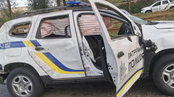 Російська ракета вибухнула біля поліцейського авто: 4 патрульних поранені