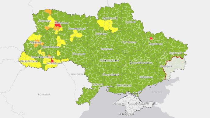 Харьков попал в красную зону, а Тернополь стал зеленым. Но ненадолго