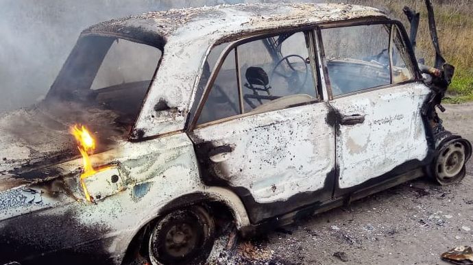 An anti-tank shell hit car in Kharkiv Oblast, local resident is in hospital