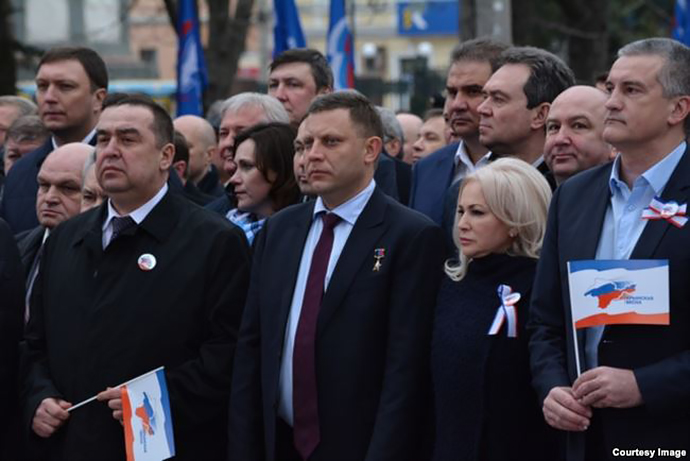 Главари группировок Донбасса на праздновании аннексии Крыма.