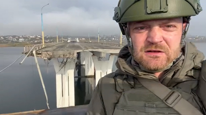 Antonivka Bridge is completely destroyed, propagandists say it was blown up by occupiers 