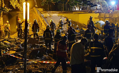 В центре Киева в доме произошел мощный взрыв