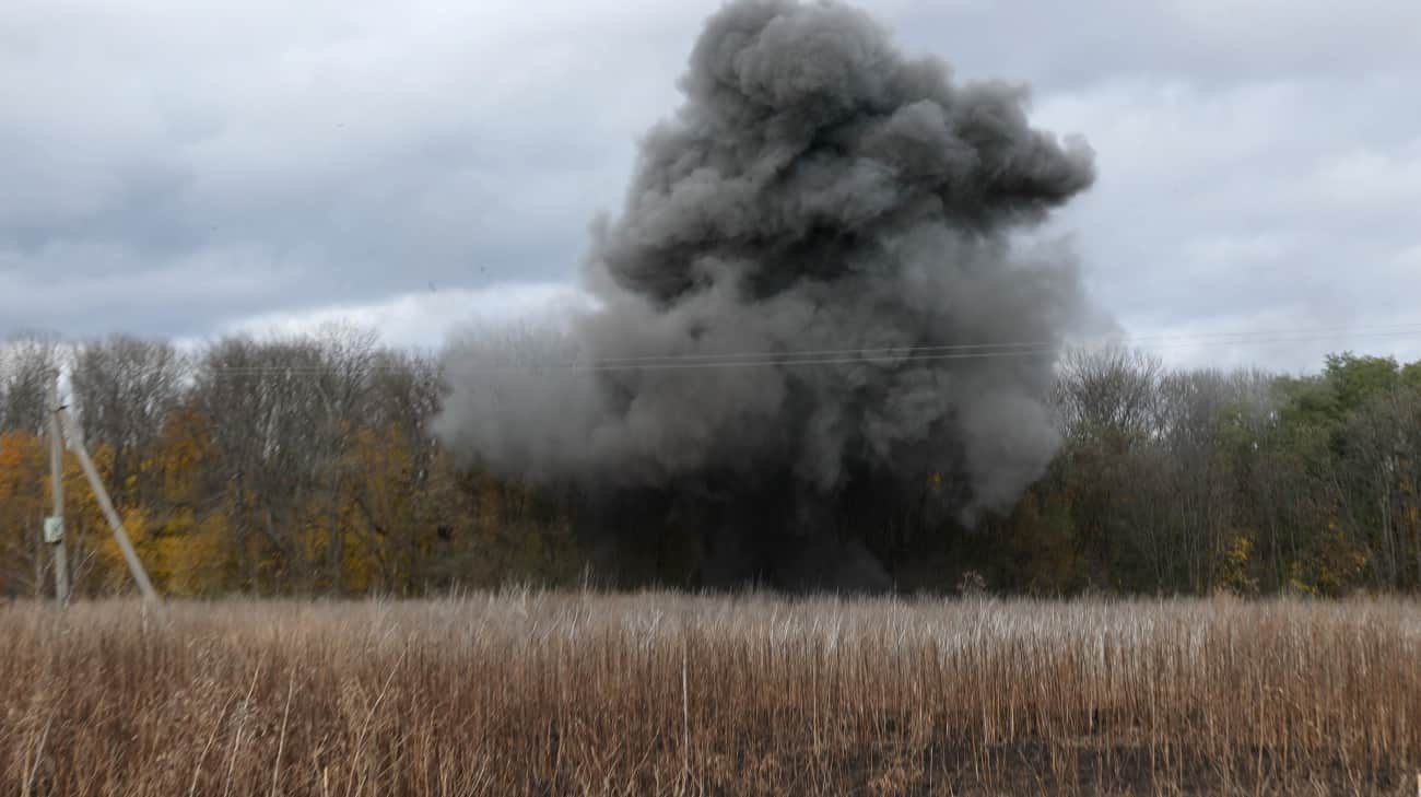 Russians drop explosive from drone on Beryslav, injuring civilian