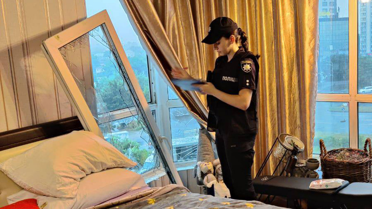 National Police posts aftermath of Russian drone attack on Kyiv – photos
