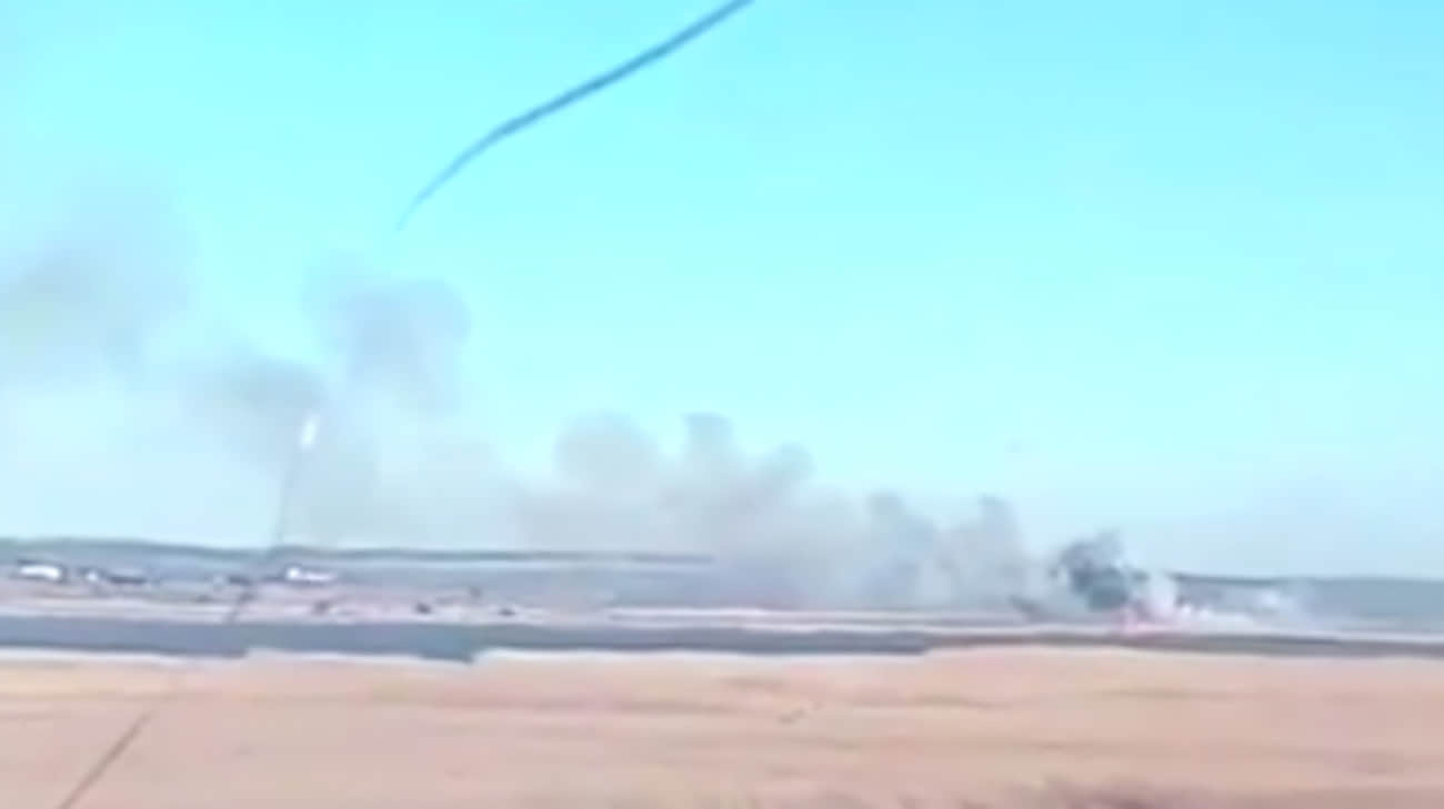 Ukraine's Air Force commander posts video of burning Russian Su-34 jet shot down on Friday – video