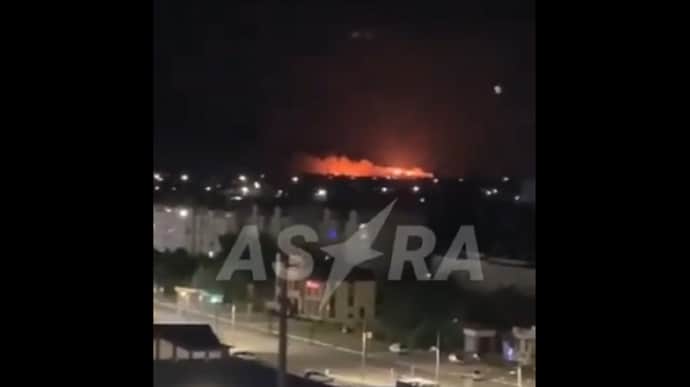 Ukrainian drones attack Russia's Krasnodar Krai, causing fire in Yeysk – video
