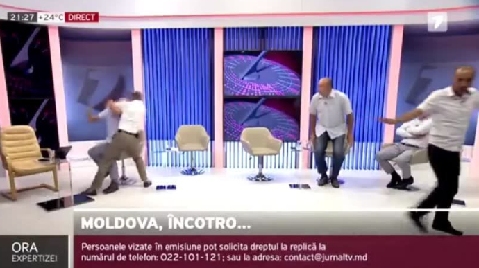 Колишній заступник глави МВС Молдови влаштував бійку в ефірі з ексрадником президента