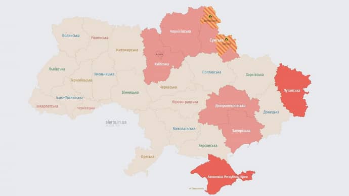 У Києві й трьох областях оголошували тривогу через балістику з півночі