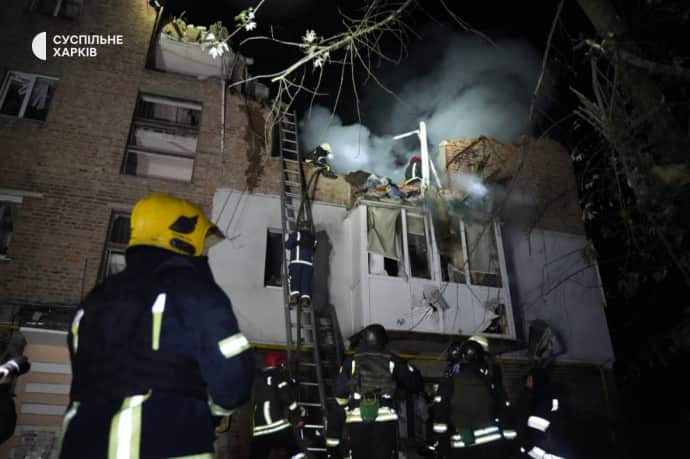 Пошкоджений будинок у Харкові, фото: Суспільне