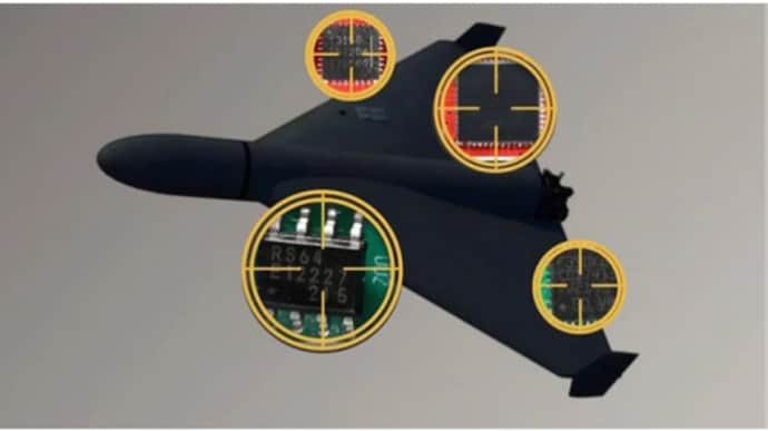 Components from US, China and Switzerland discovered in black Russian Shahed UAV