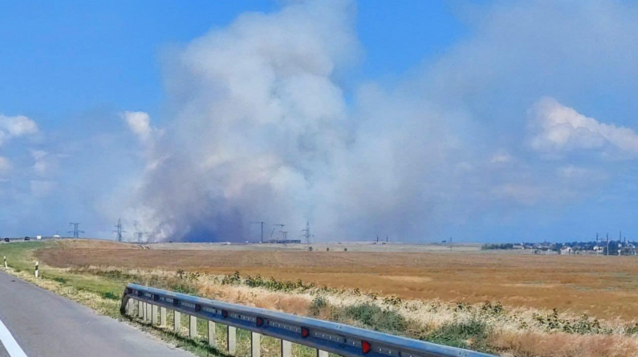 Area of fire at training ground in Crimea from where Russia launches Shahed drones increases several times – video