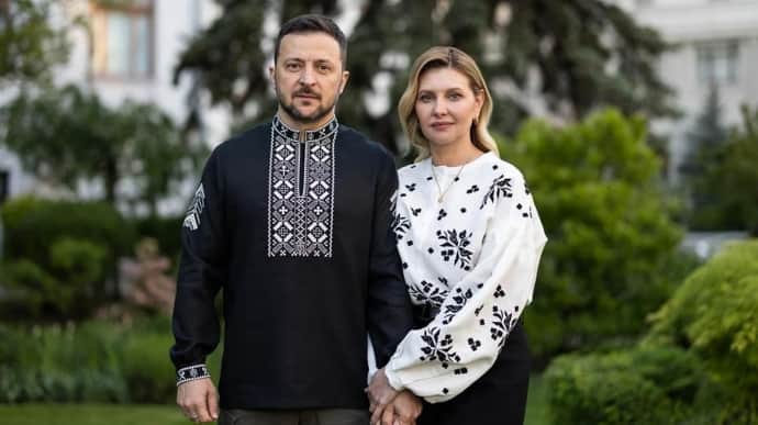 President and First Lady wear traditional Ukrainian embroidered shirts on Vyshyvanka Day 