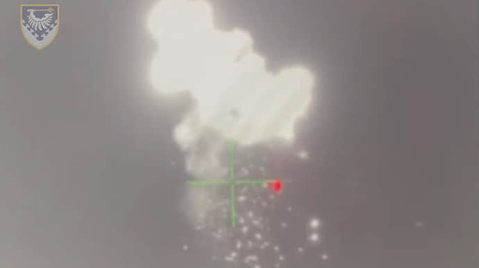 Ukraine's Air Force commander shares video of destruction of Shahed UAV