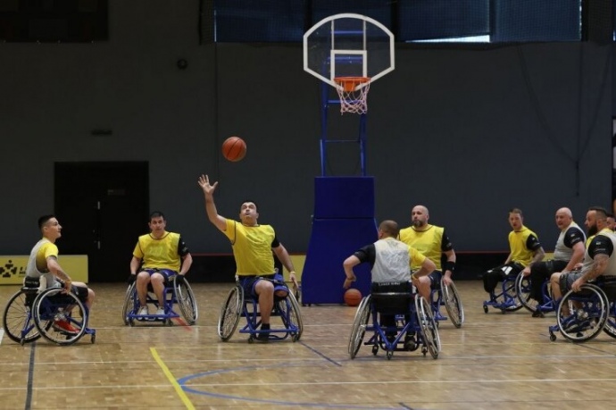 The last competition of the first day was a team game, namely wheelchair basketball