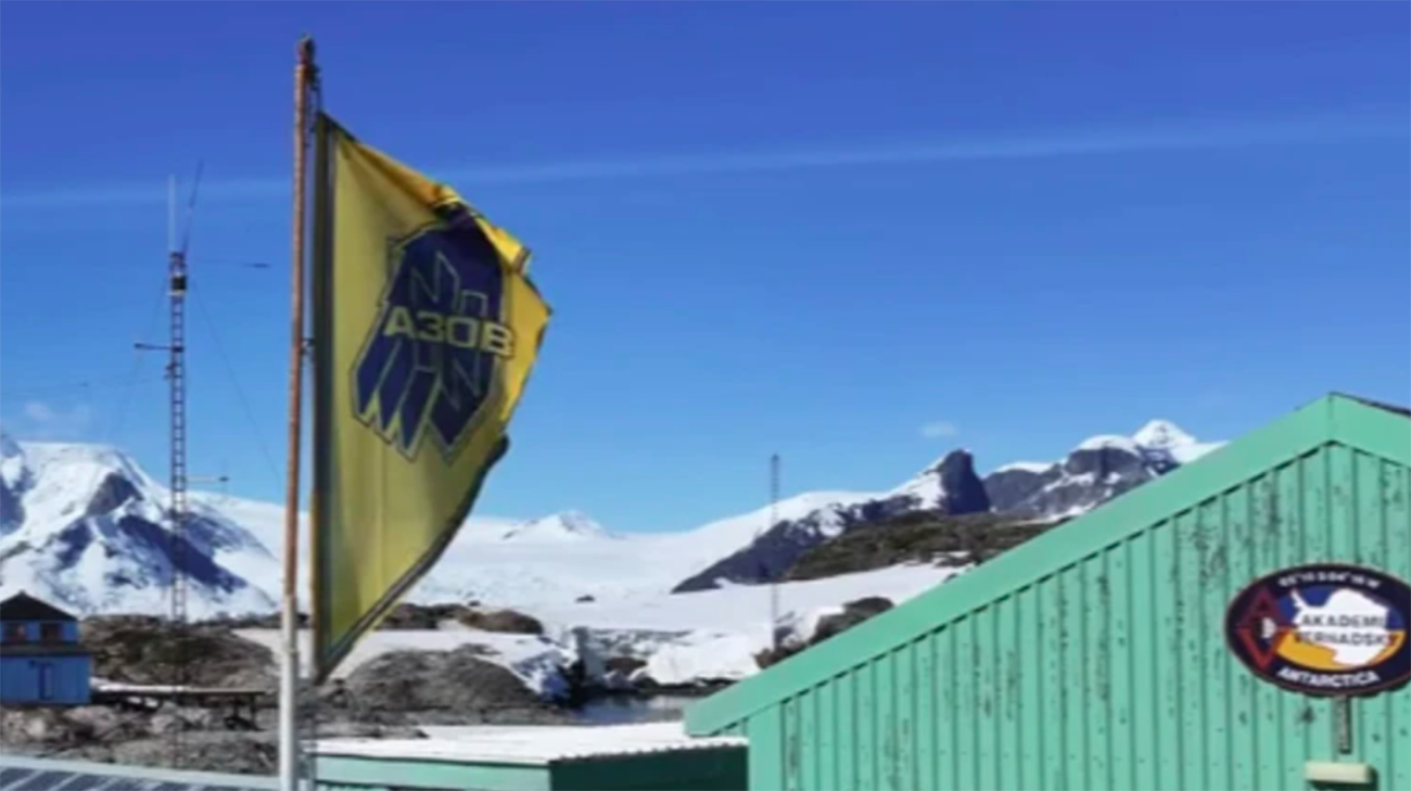 Mariupol defender's dream comes true as Ukrainian polar explorers fly Azov flag in Antarctica – video