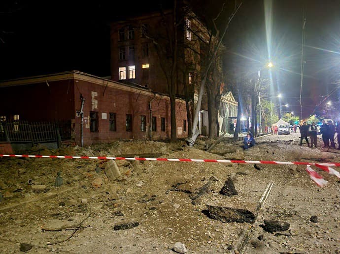 Последствия вражеской атаки в Одессу, фото Одесской ОВА