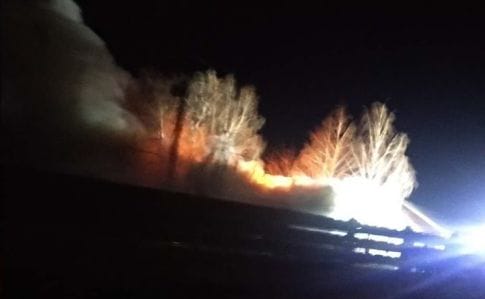 Пожежа на військовому складі у Гайсині знищила шоломи й бронежилети